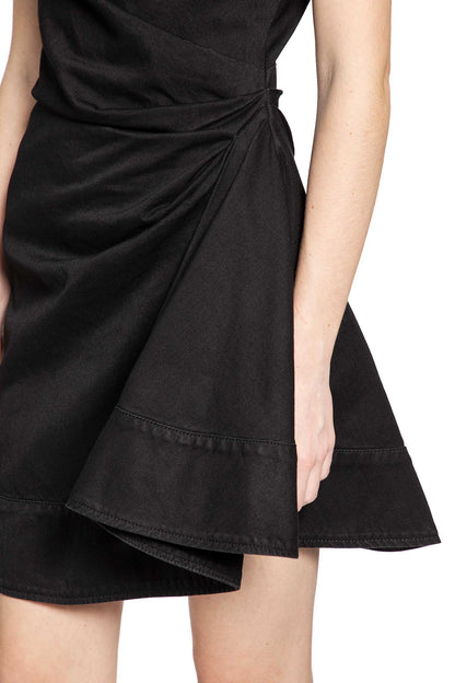 Denim Asymmetric Mini Dress