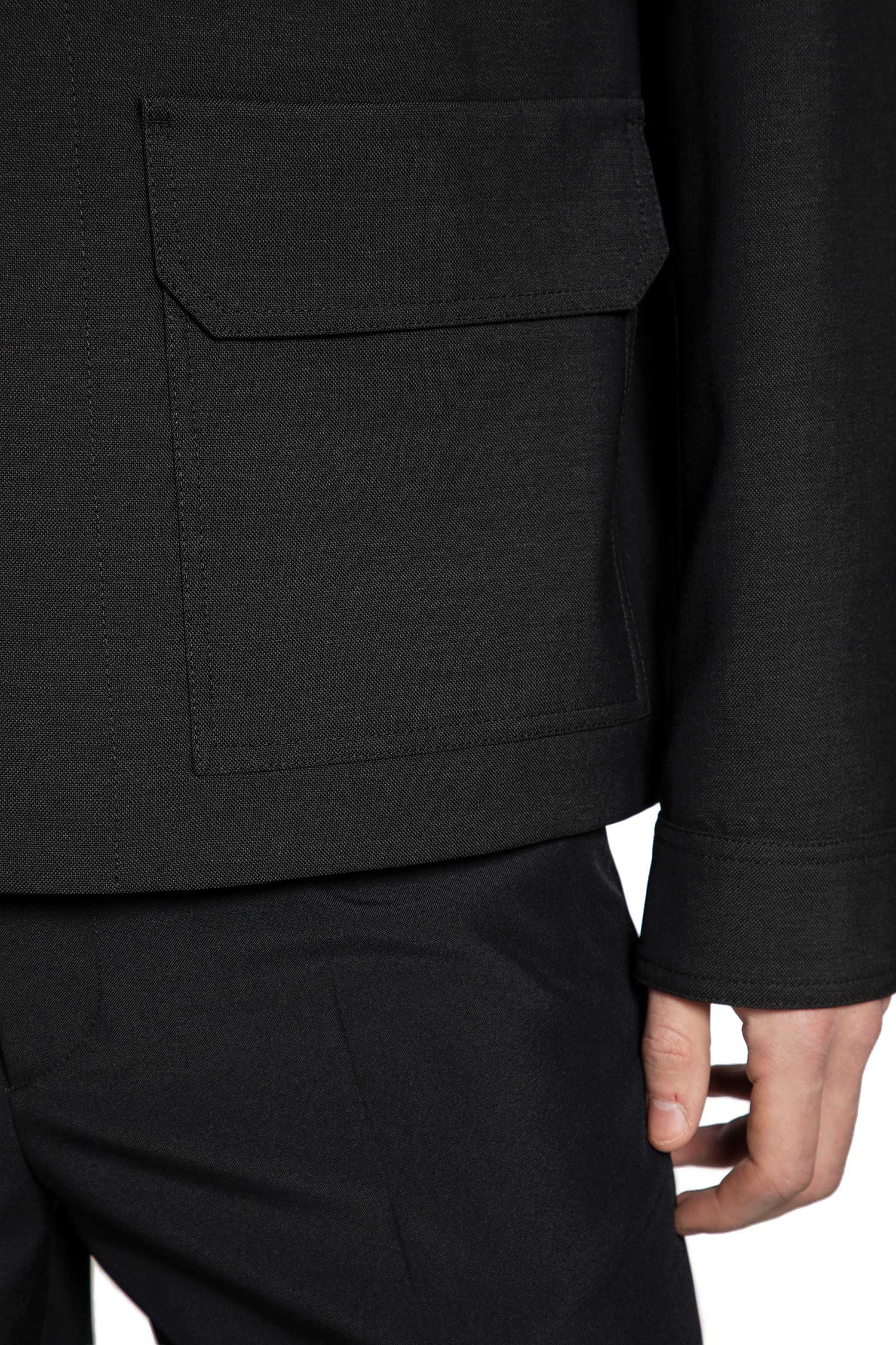 Wool Jacket with Selvedge Detail