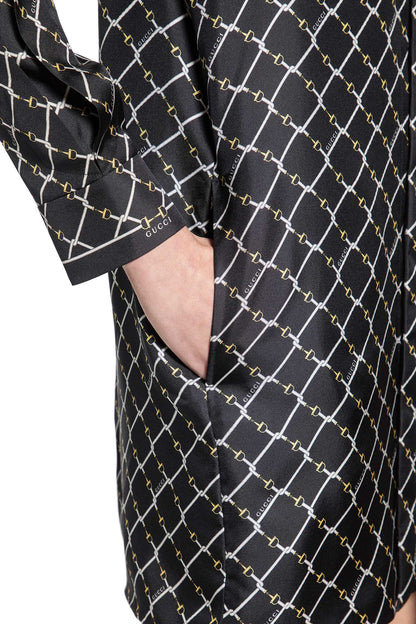 Horsebit Print Silk Twill Dress