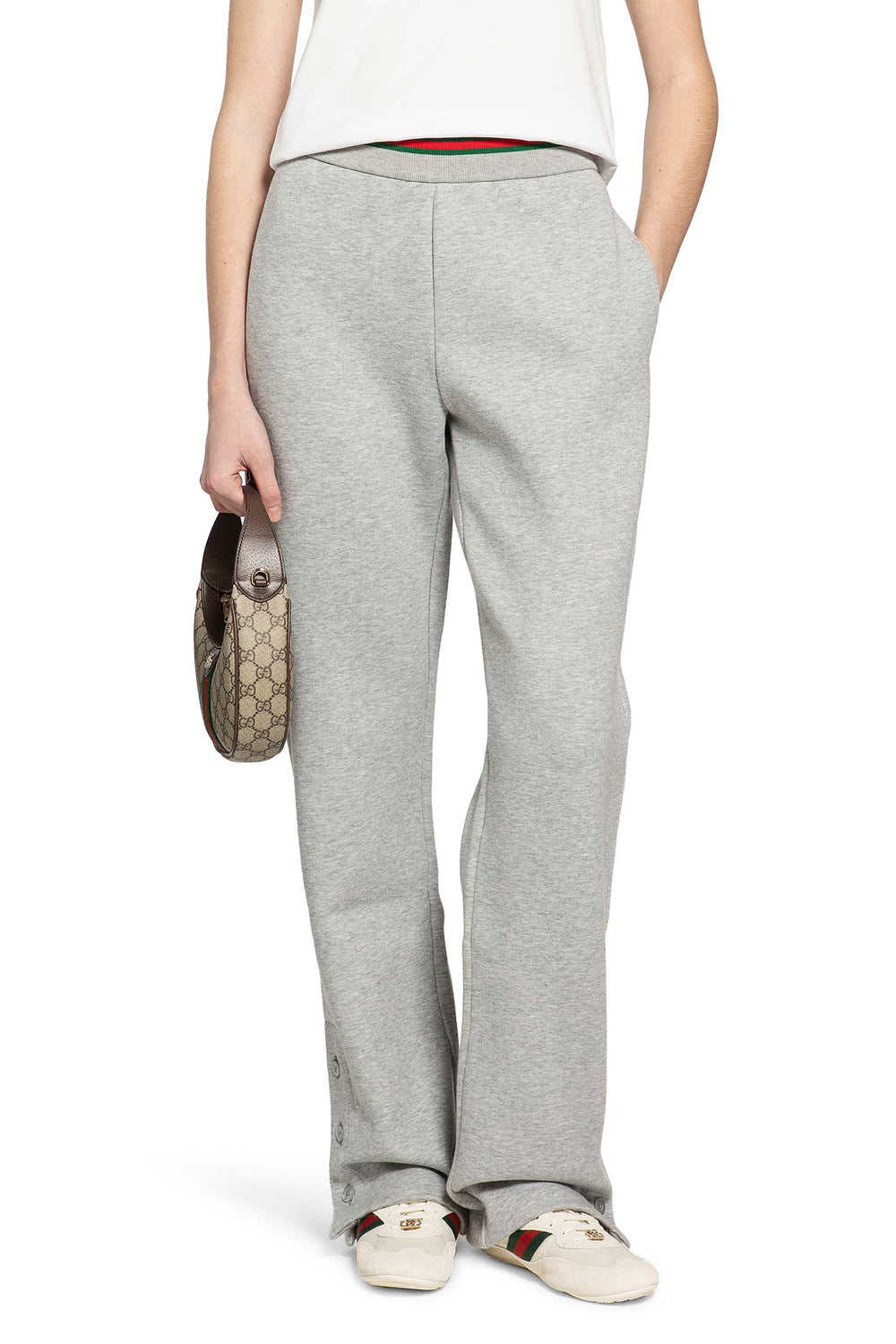 GUCCI Cotton jersey leisure trousers with Web woman