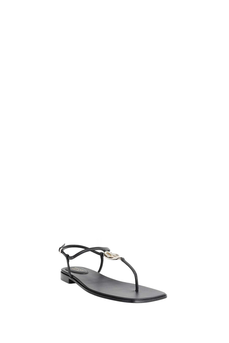 GUCCI GG Marmont Thong Leather Sandals woman