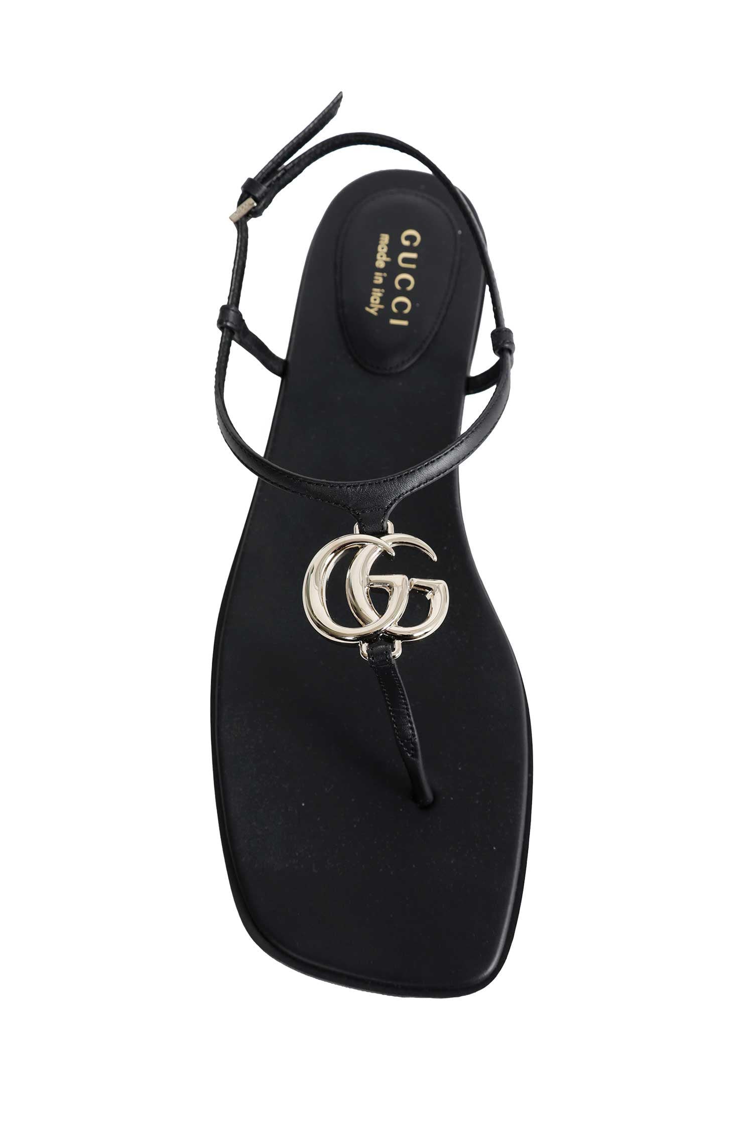 GG Marmont Thong Leather Sandals