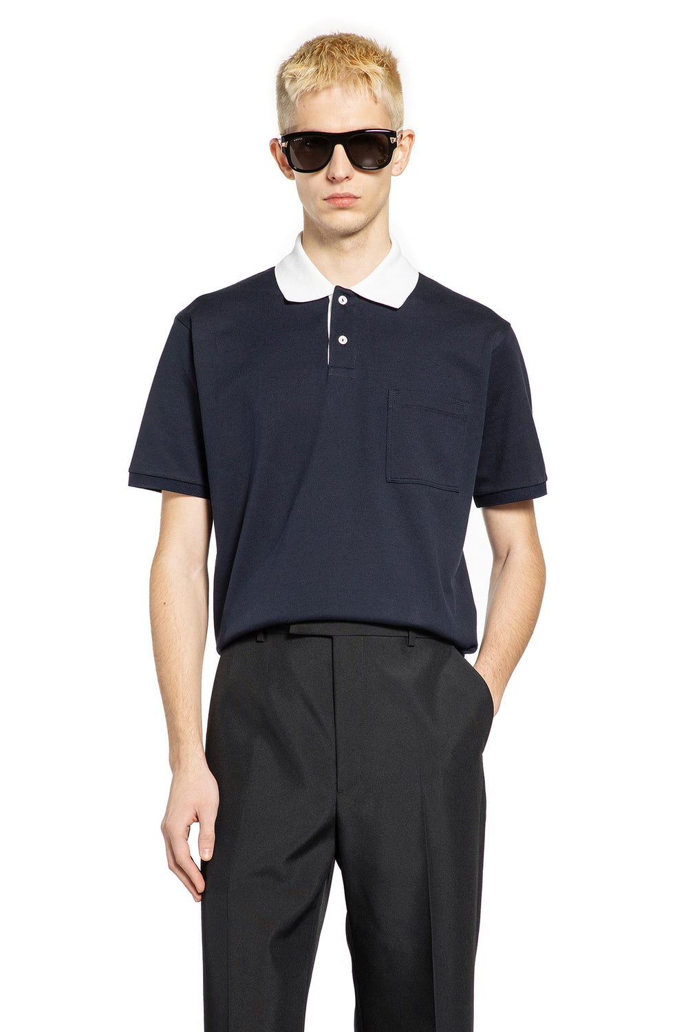 GUCCI Stretch Cotton Piqué Polo Shirt man