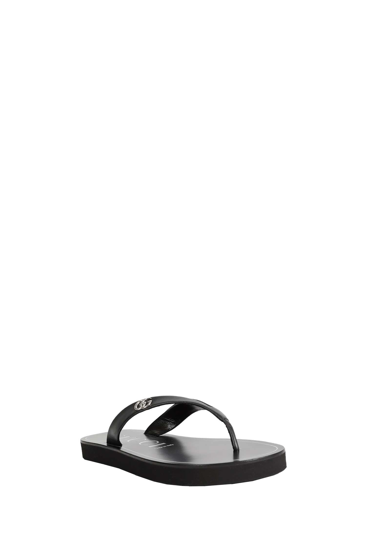GUCCI Double G Thong Leather Sandals woman