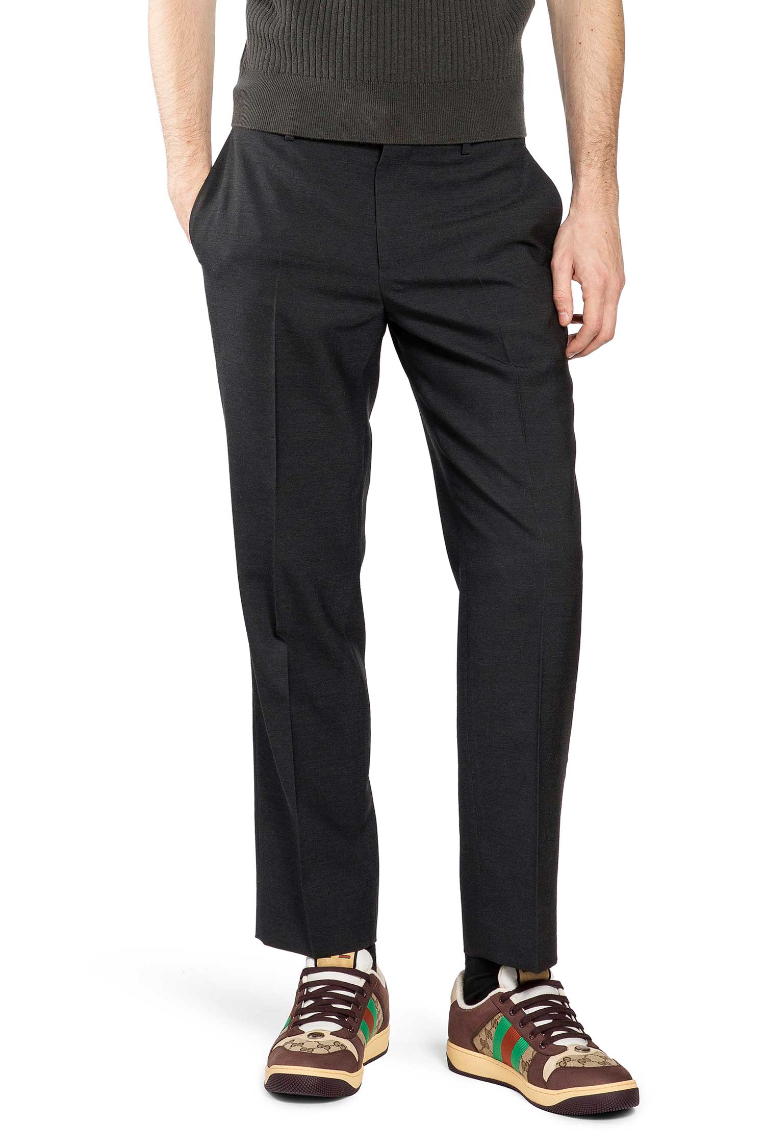 Wool Straight Leg Pants