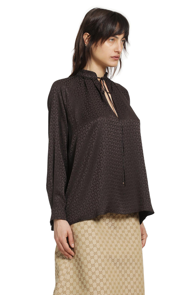 Horsebit Silk Jacquard Shirt