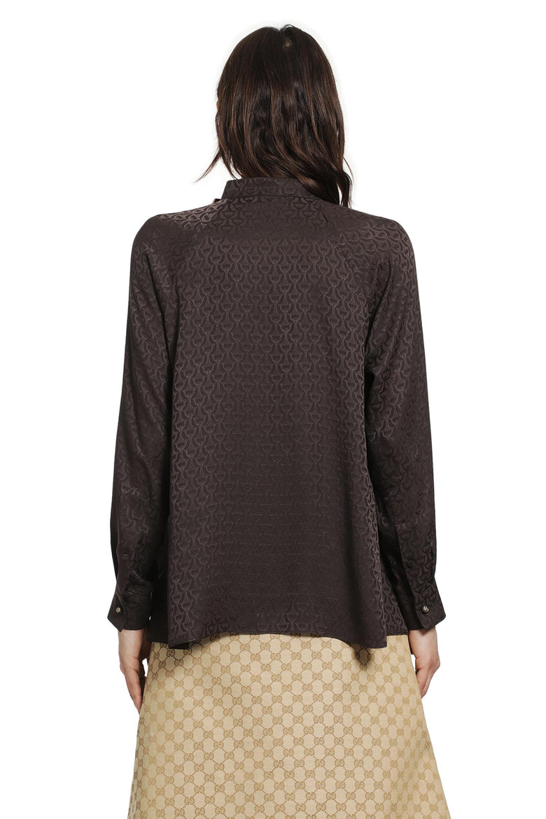 GUCCI Horsebit Silk Jacquard Shirt woman