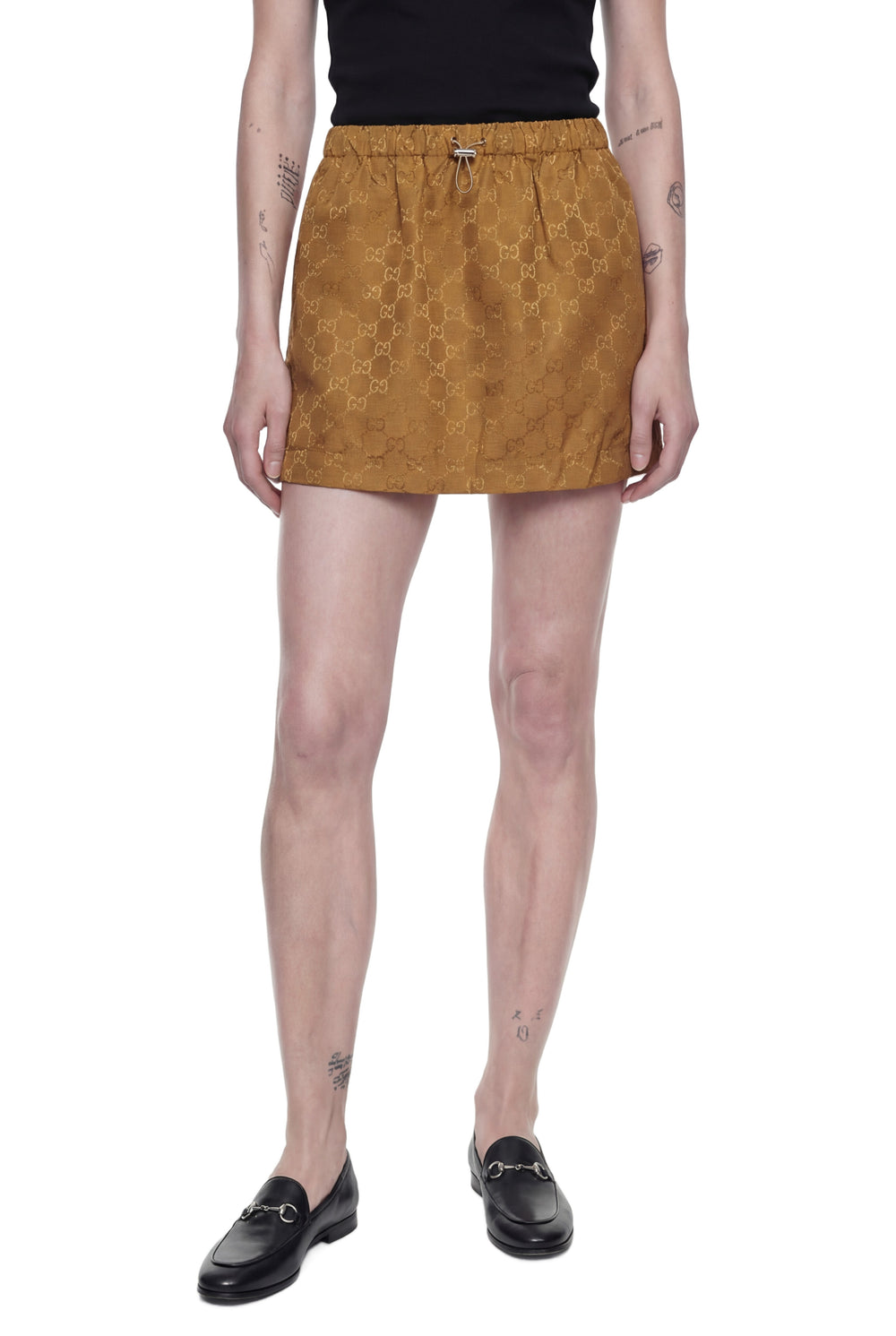 GUCCI Slub GG Nylon Mini Skirt woman