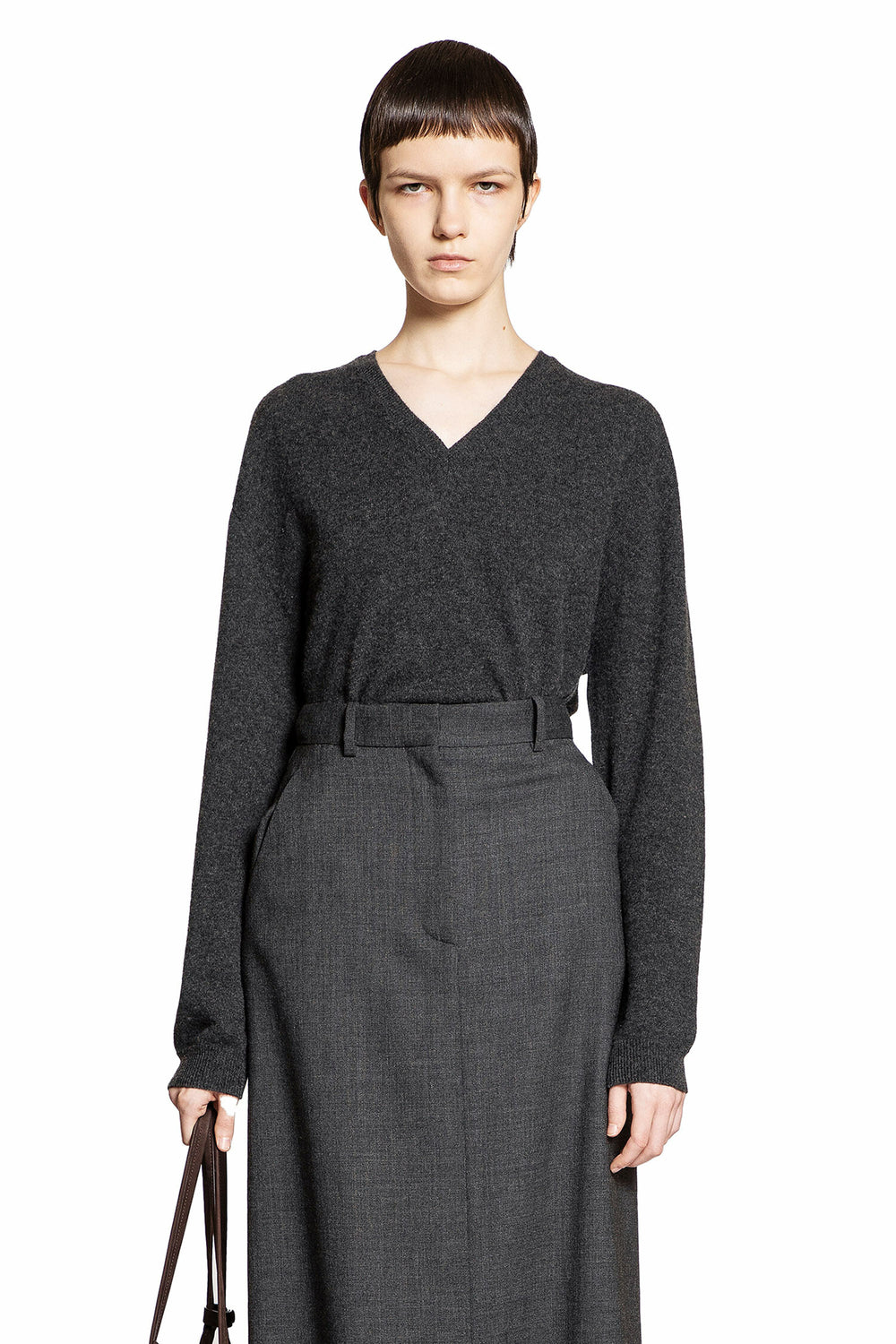 THE ROW WOMAN GREY KNITWEAR