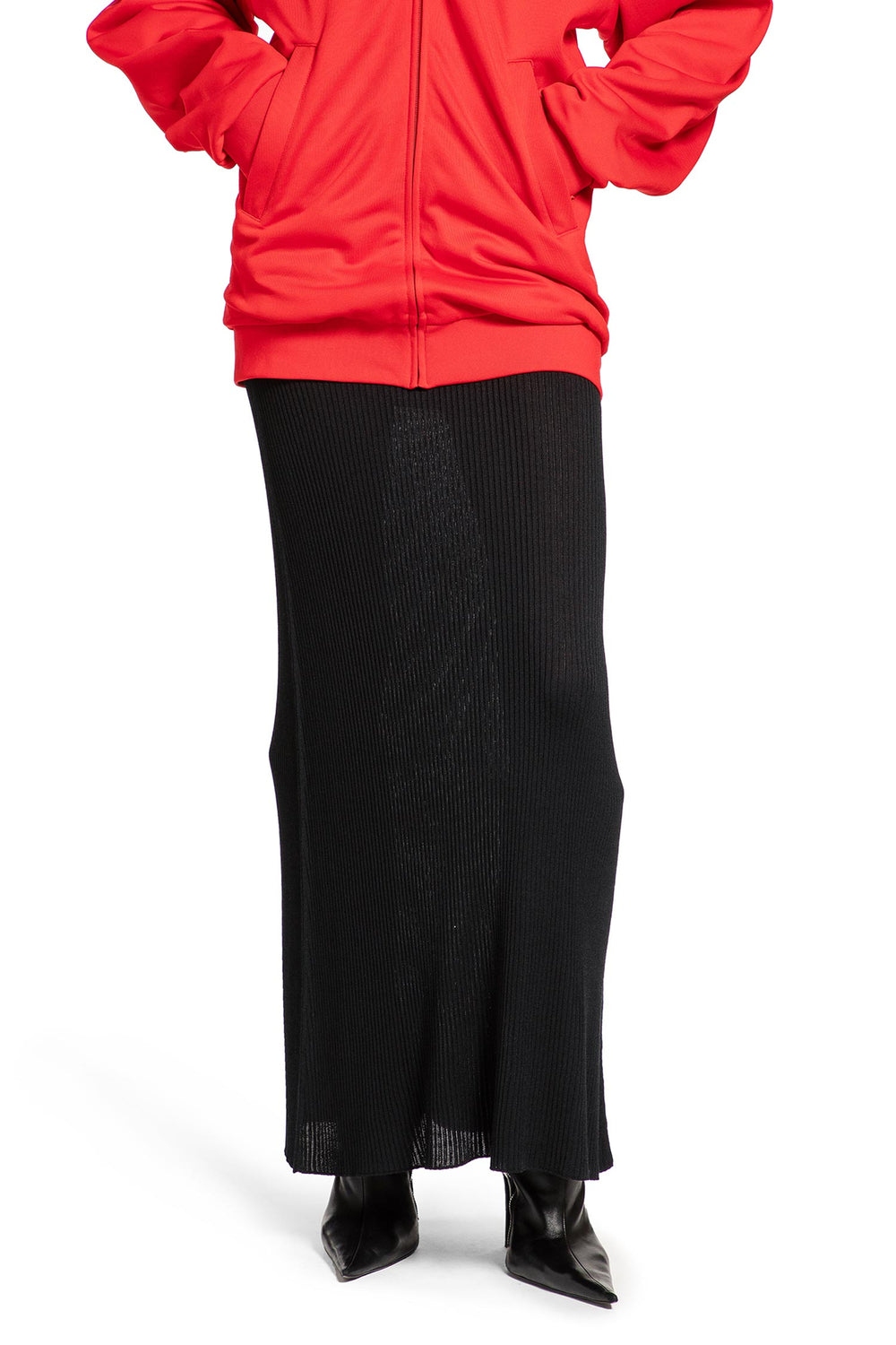 BALENCIAGA Sheer Rib Knit Long Skirt woman