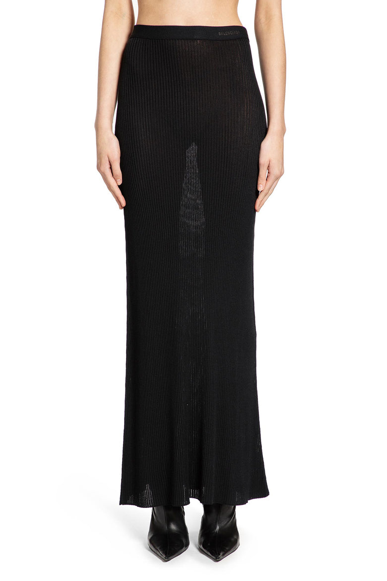 Sheer Rib Knit Long Skirt