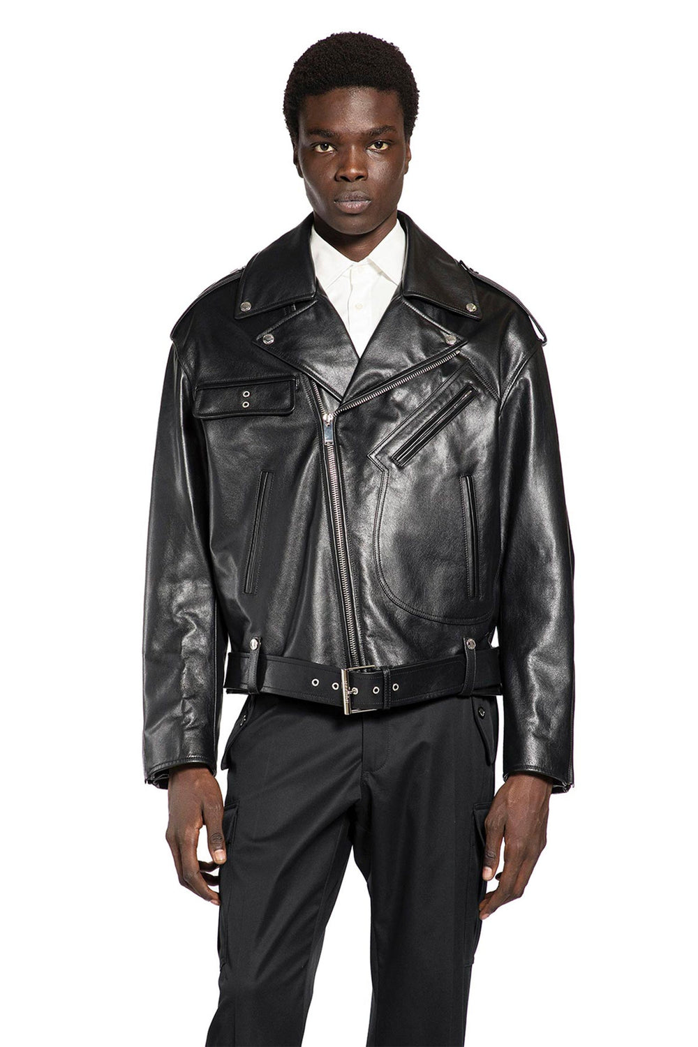 MCQUEEN Leather Biker Jacket man