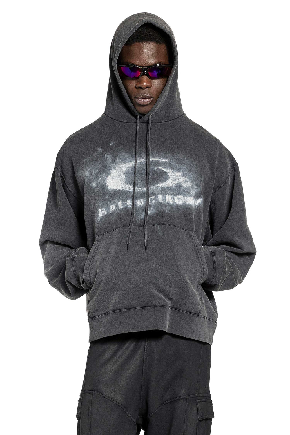 BALENCIAGA Washed Crayon Loop Oversized Hoodie man
