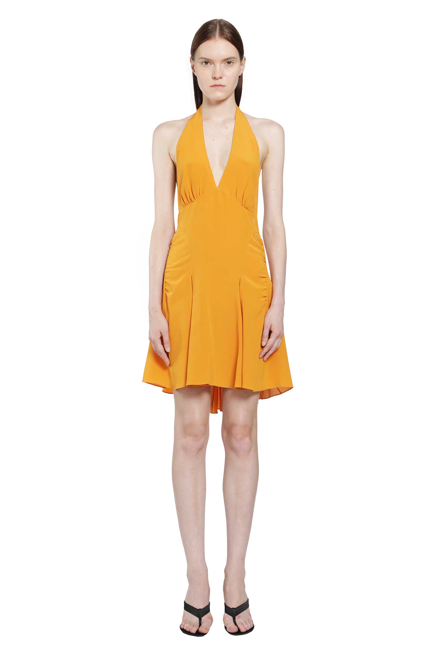 Silk Crepe De Chine Halter Dress