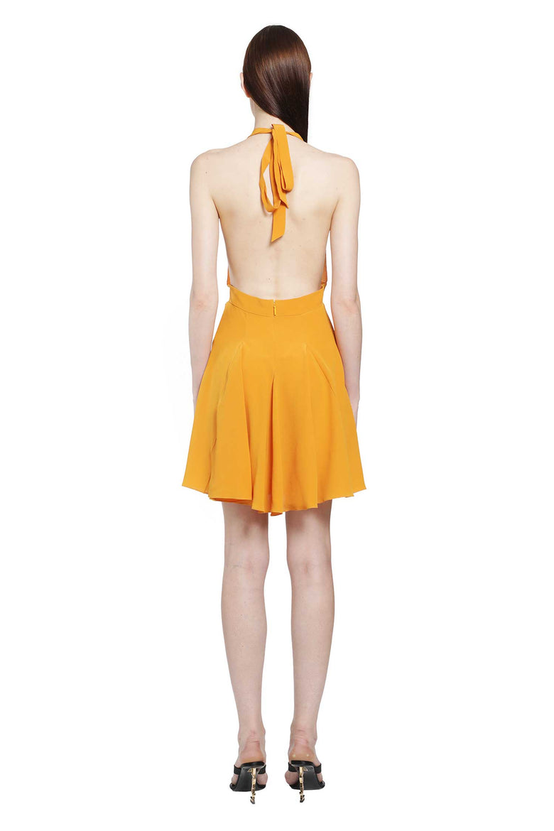 SAINT LAURENT Silk Crepe De Chine Halter Dress woman