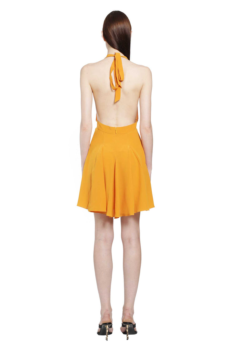 SAINT LAURENT Silk Crepe De Chine Halter Dress woman