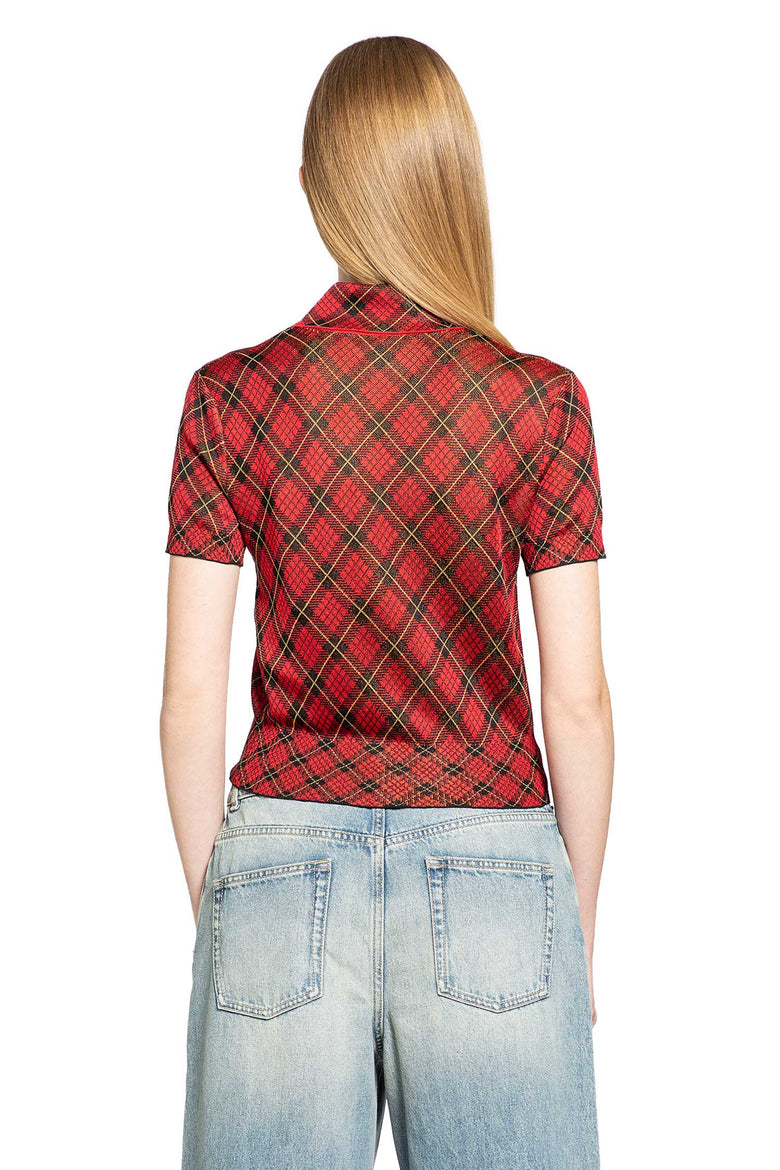 MCQUEEN Microcheck Polo Jersey woman