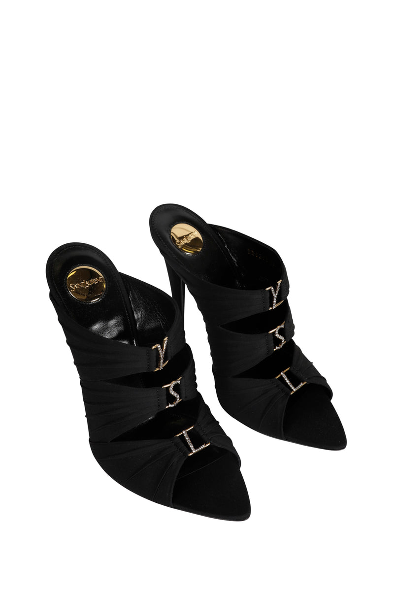 Emilie Crepe Satin Mules