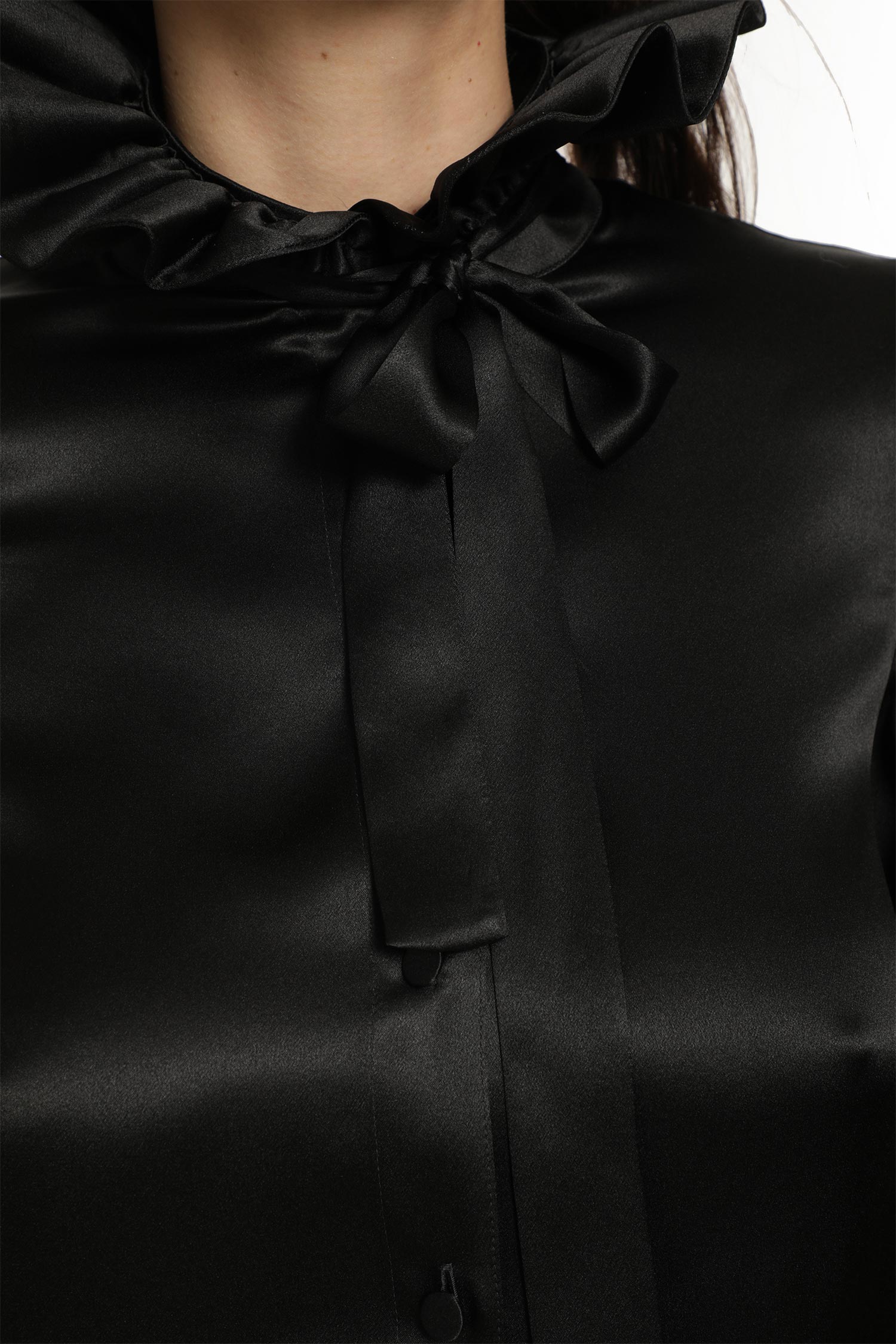 GUCCI Silk Satin Ruffled Shirt woman