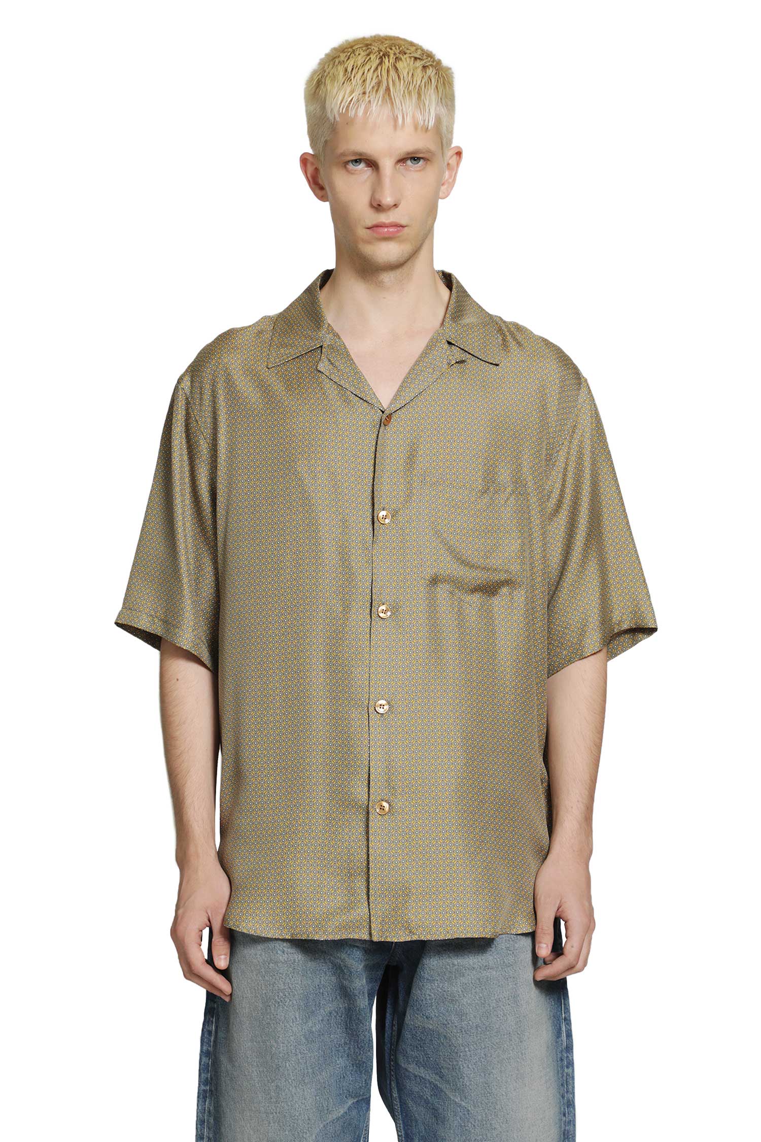 Shirt in Geometrc Silk
