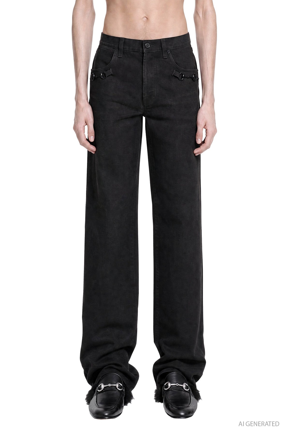 Horsebit Flared Jeans