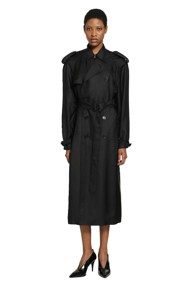 
              SAINT LAURENT Silk Trench Coat woman
            