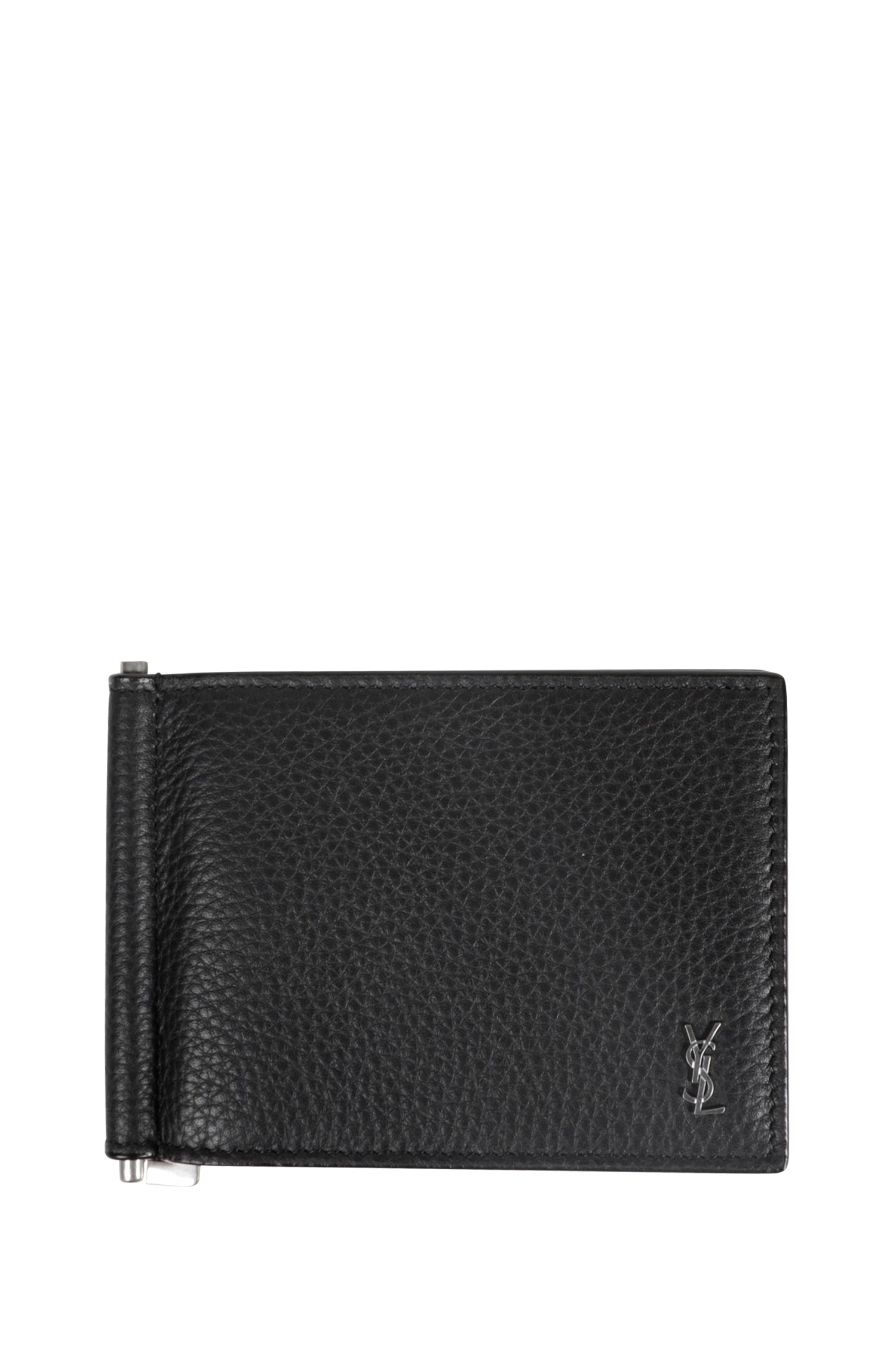 Grained Leather Bill Clip Wallet