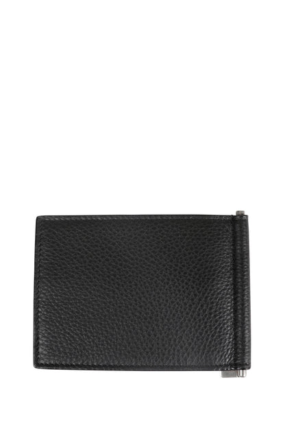 Grained Leather Bill Clip Wallet
