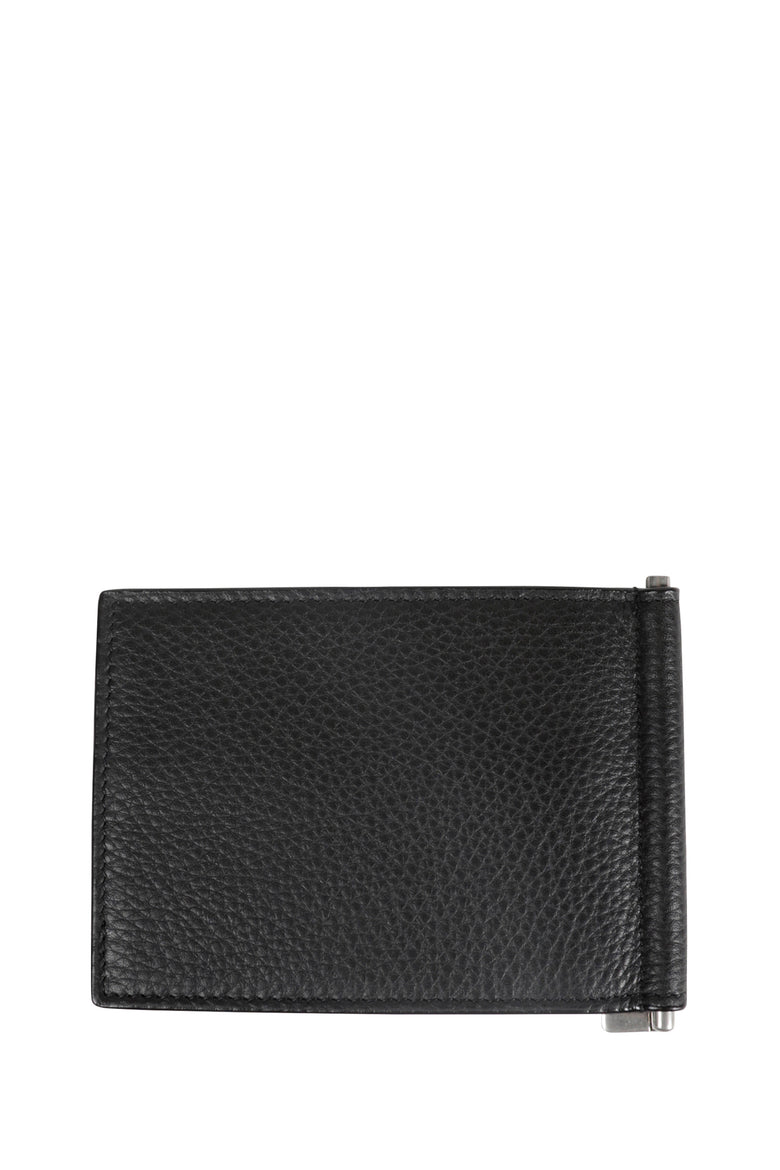 Grained Leather Bill Clip Wallet