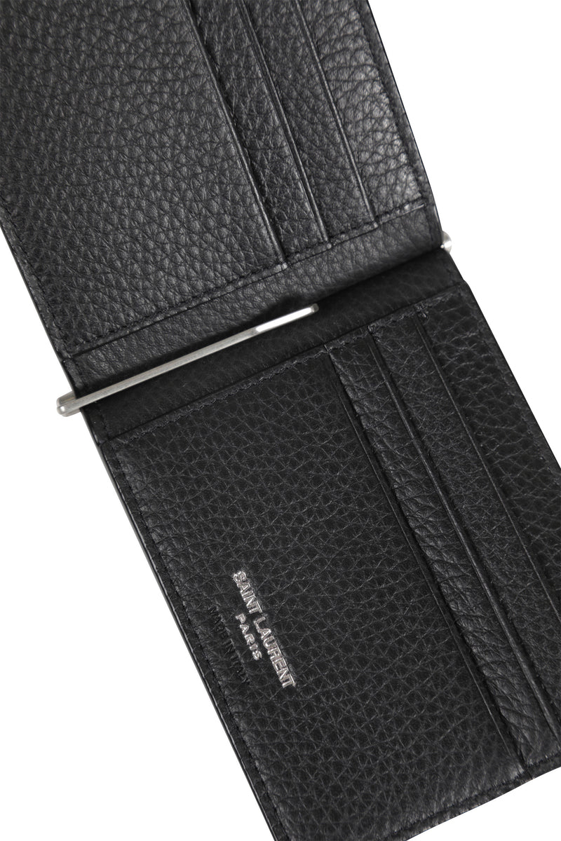 Grained Leather Bill Clip Wallet