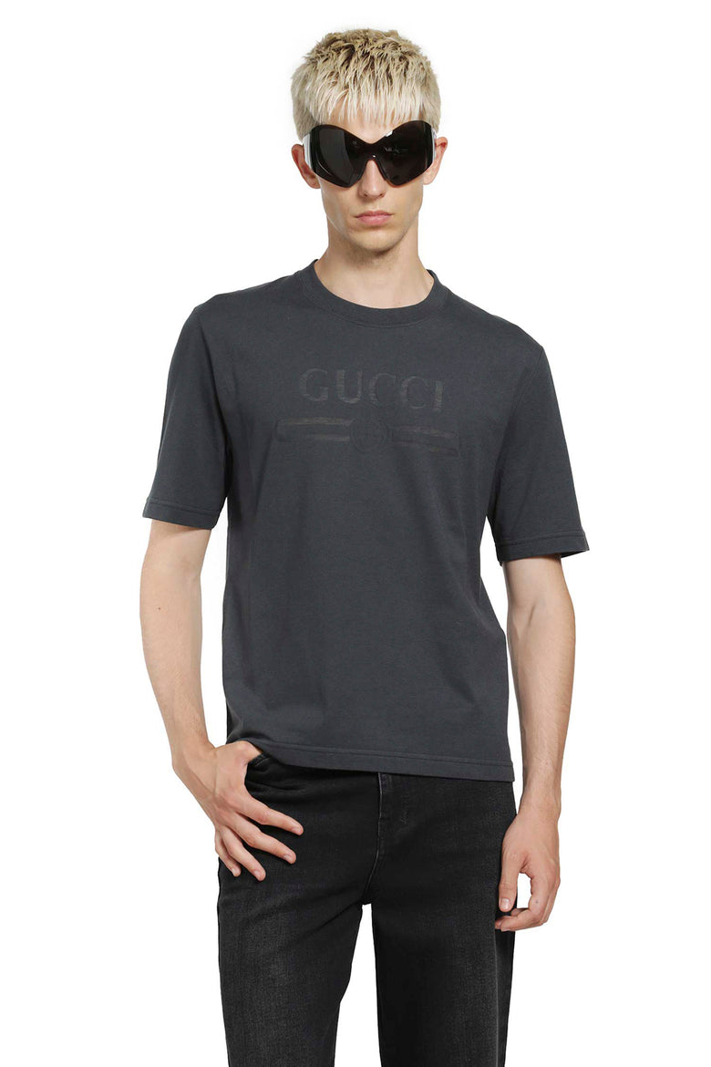 GUCCI Cotton jersey T-shirt with devoré detail man