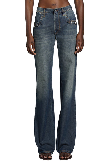 Cotton Denim Pants With Horsebit