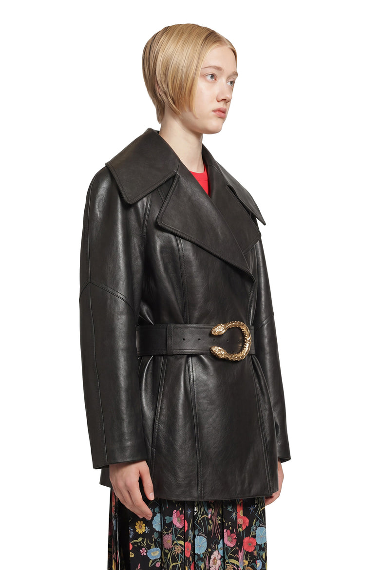 
              GUCCI Belted Leather Nappa Trench Coat woman
            