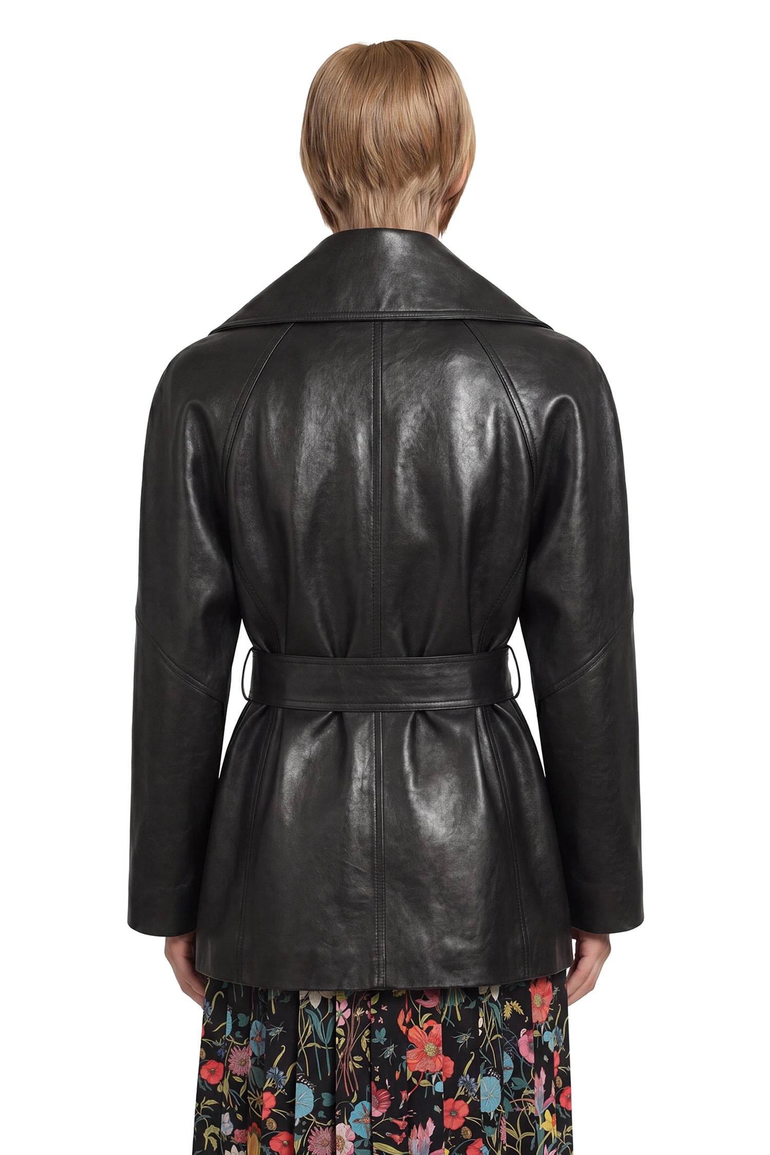 Belted Leather Nappa Trench Coat