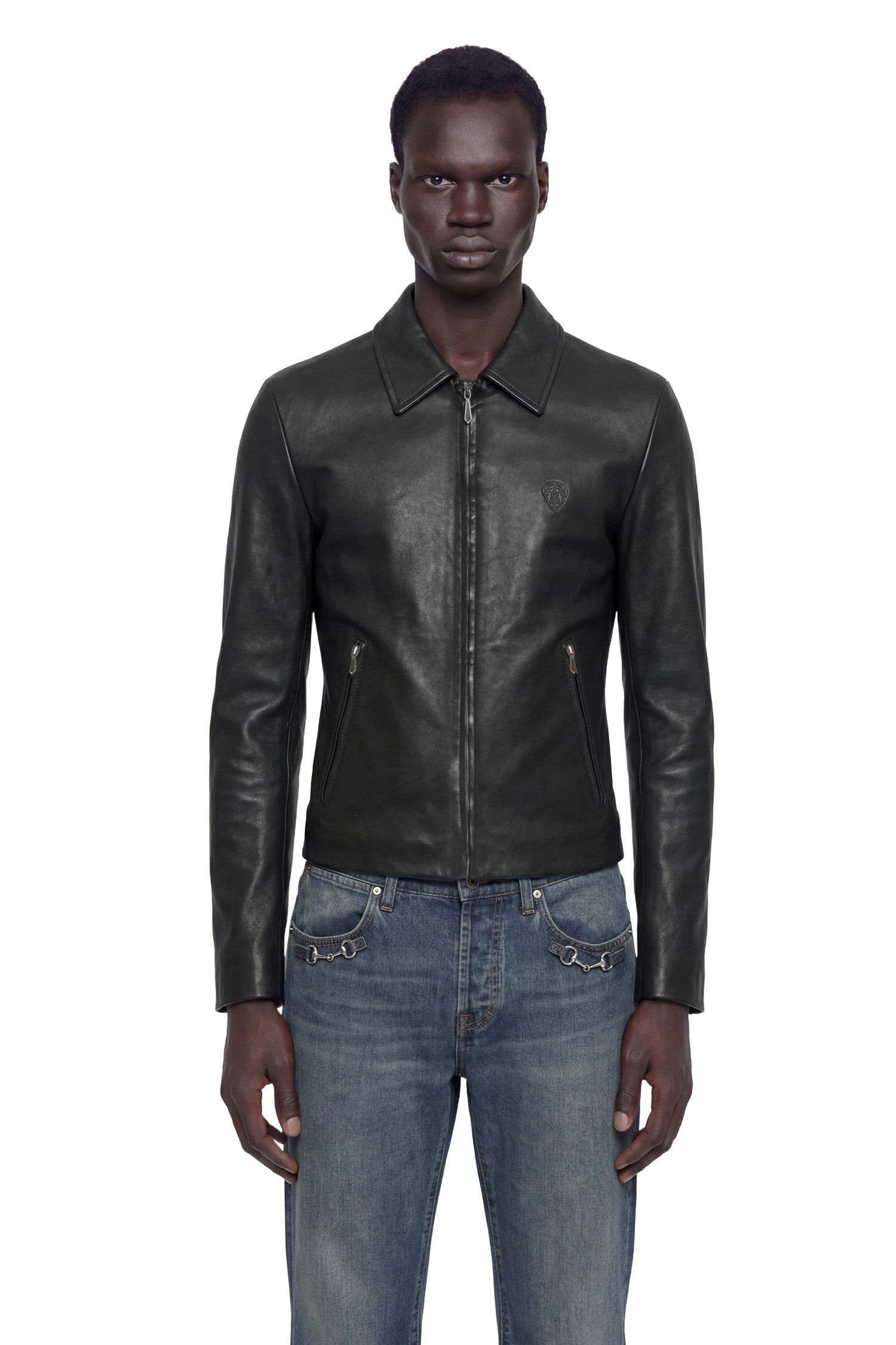 GUCCI Washed Stretch Nappa Leather Jacket man