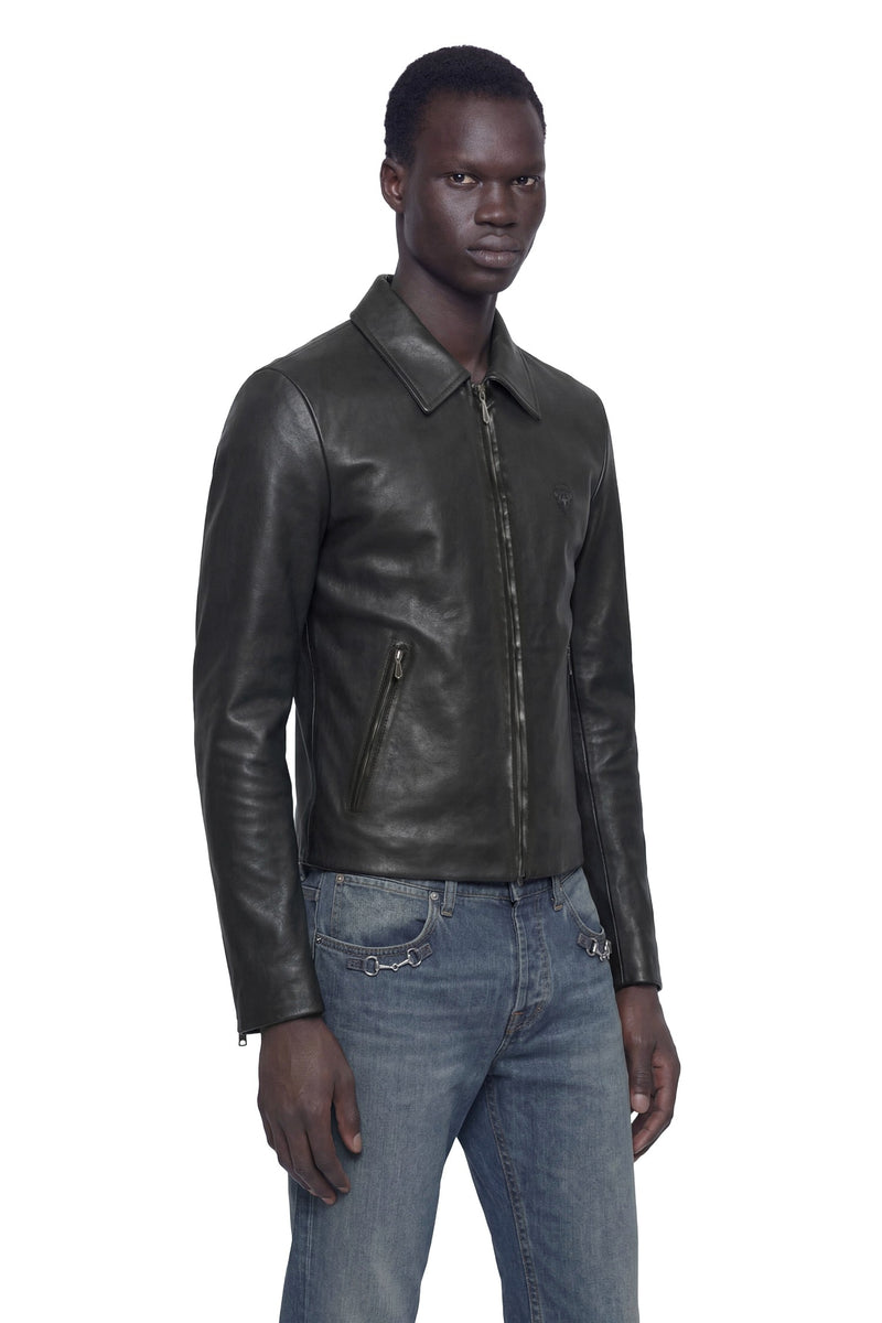 GUCCI Washed Stretch Nappa Leather Jacket man