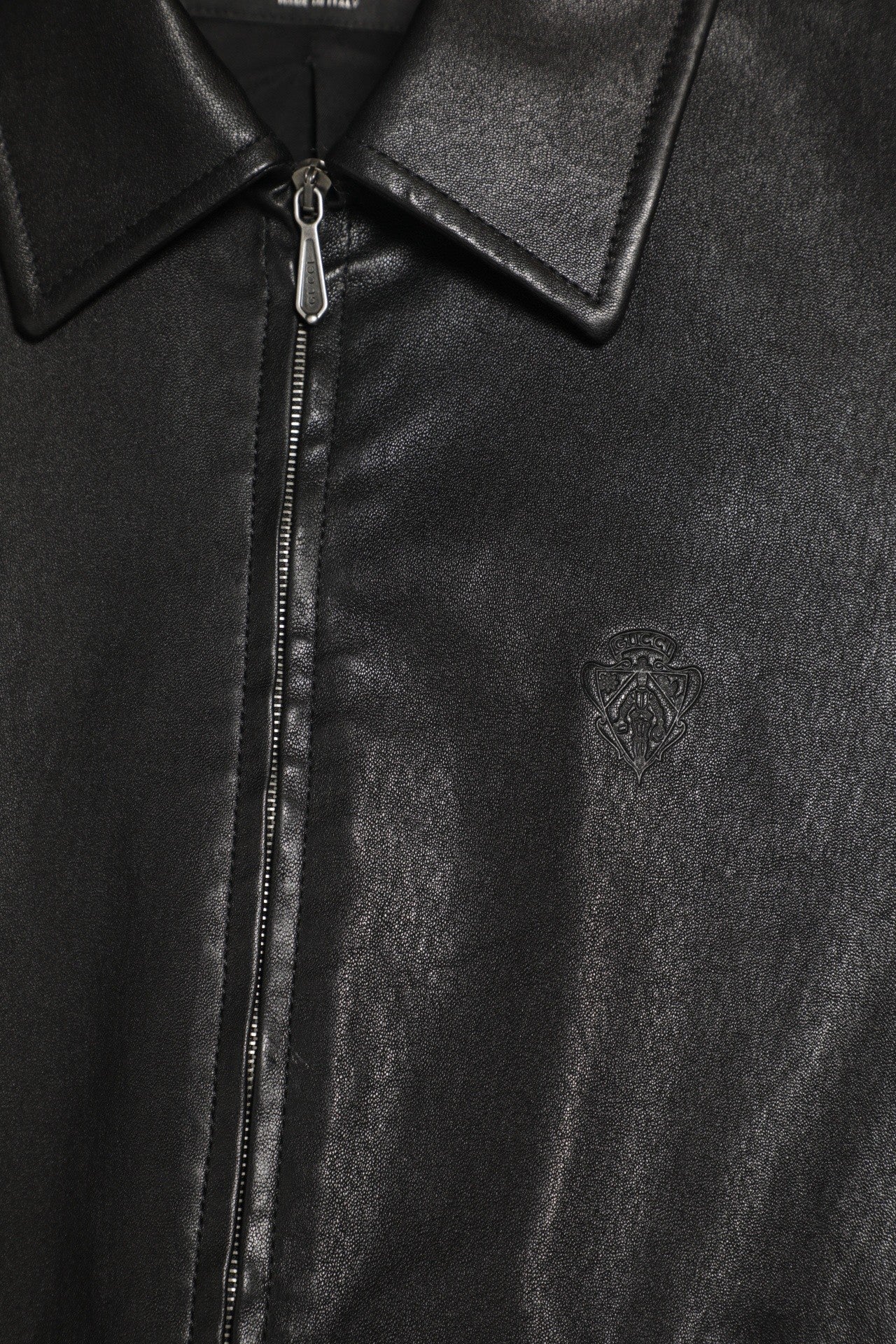 Washed Stretch Nappa Leather Jacket