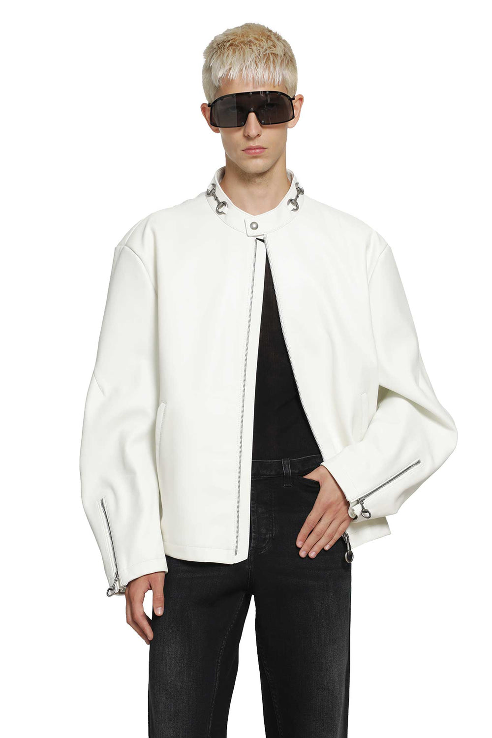 GUCCI Leather Horsebit Biker Jacket man