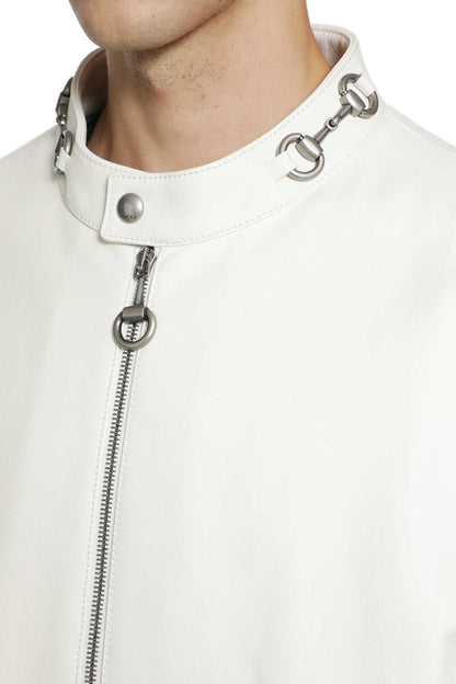 Leather Horsebit Biker Jacket
