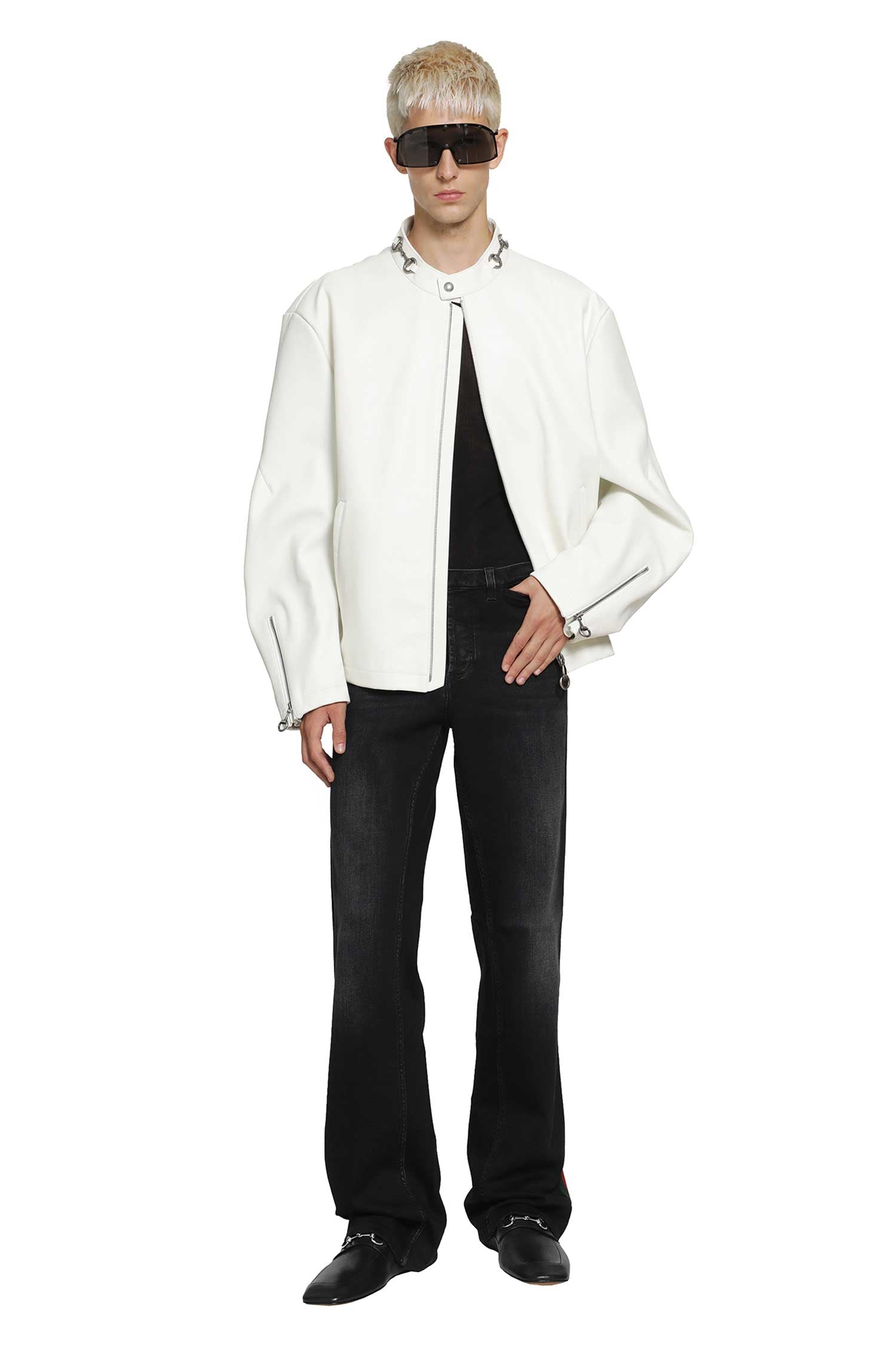 GUCCI Leather Horsebit Biker Jacket man