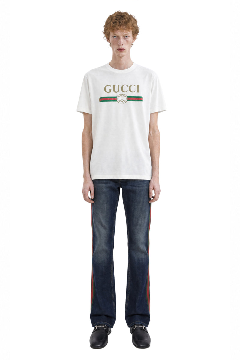 GUCCI Cotton Jersey And Silk T-Shirt woman