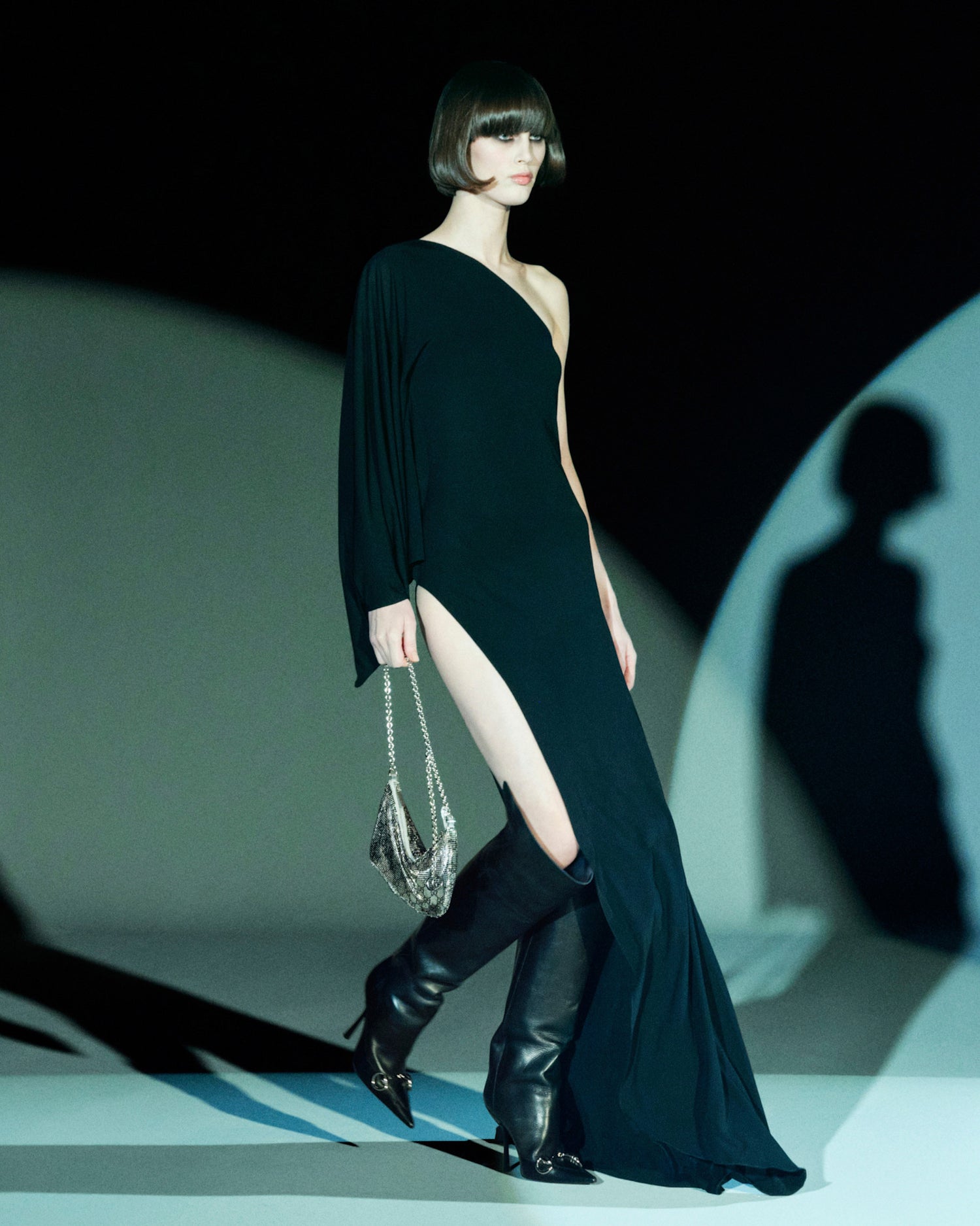 GUCCI Asymmetric Viscose Jersey Long dress woman