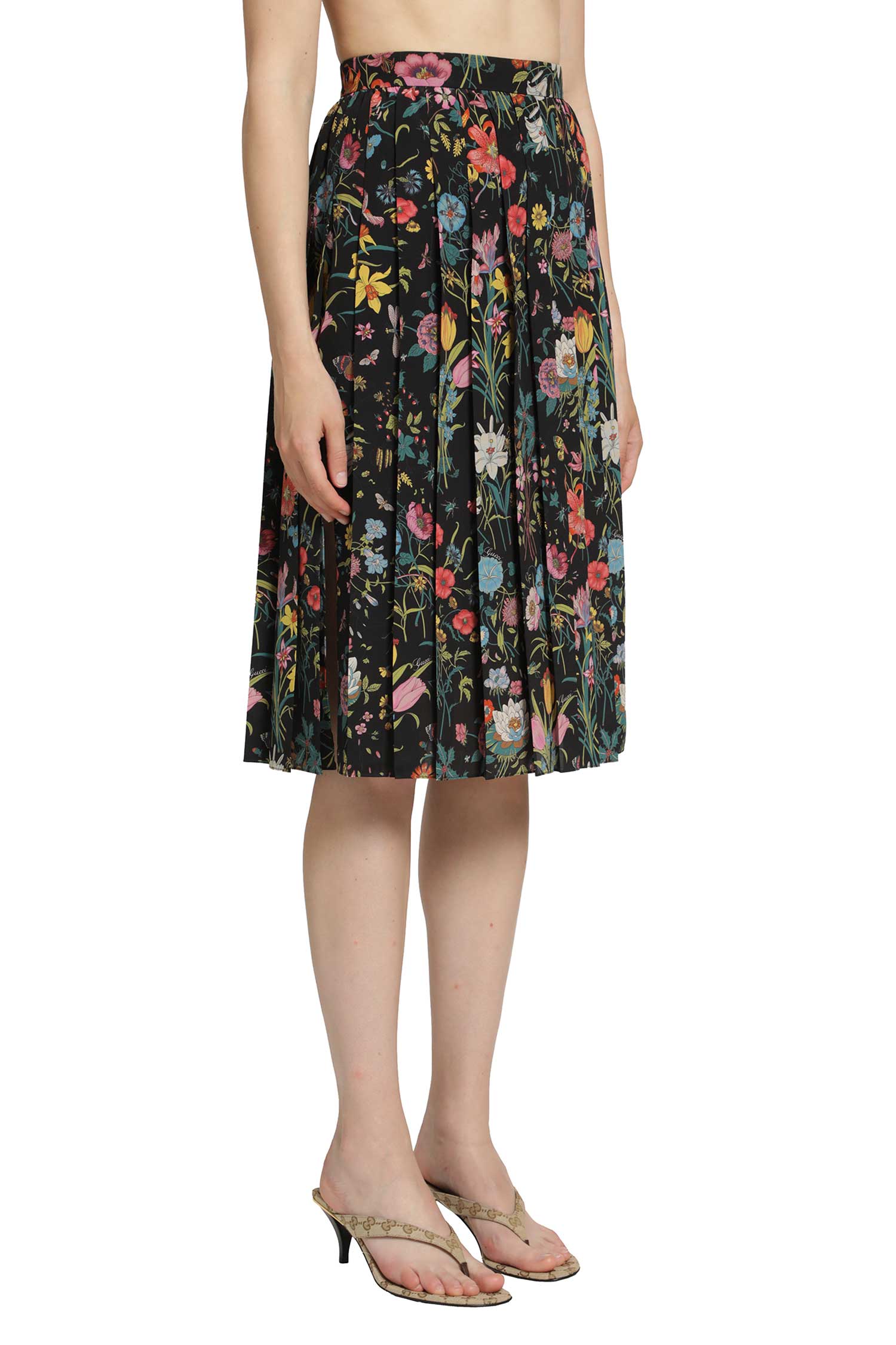 GUCCI Printed Silk Midi Skirt woman