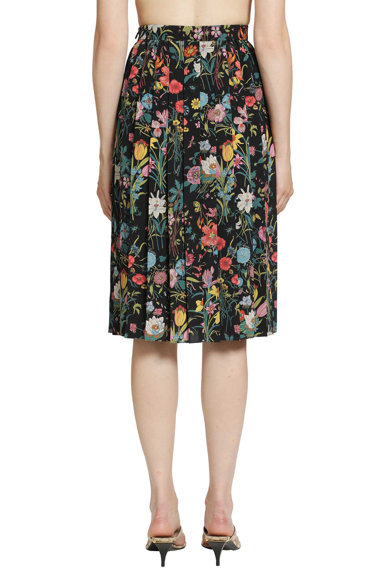 GUCCI Printed Silk Midi Skirt woman