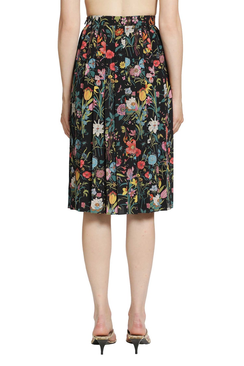 GUCCI Printed Silk Midi Skirt woman