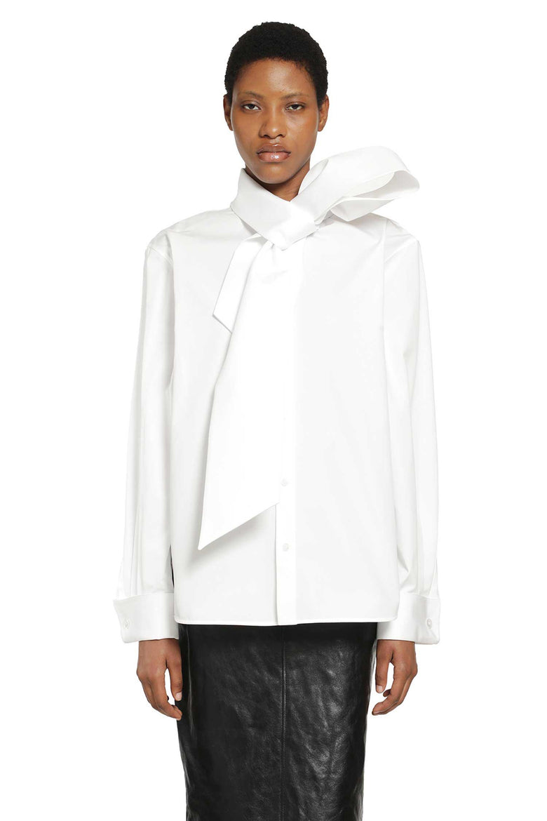 
              SAINT LAURENT Lavallière Shirt in Cotton Poplin woman
            