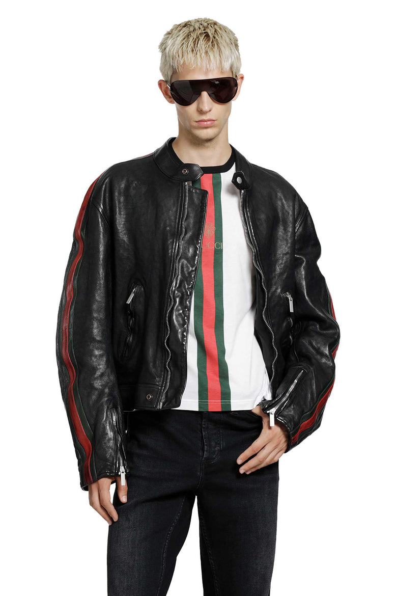 GUCCI Buffalo Leather Biker Jacket man