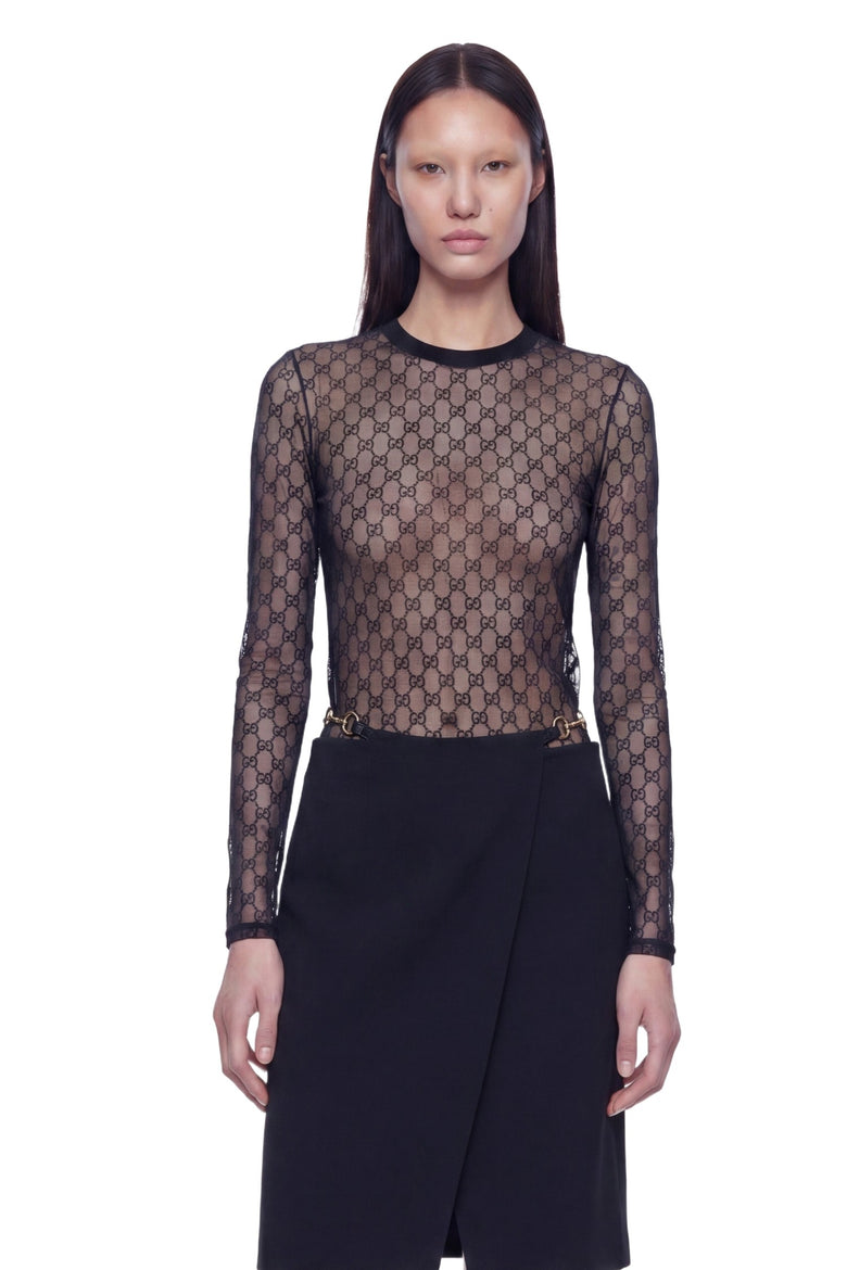 
              GUCCI GG Stretch Lace T-Shirt woman
            