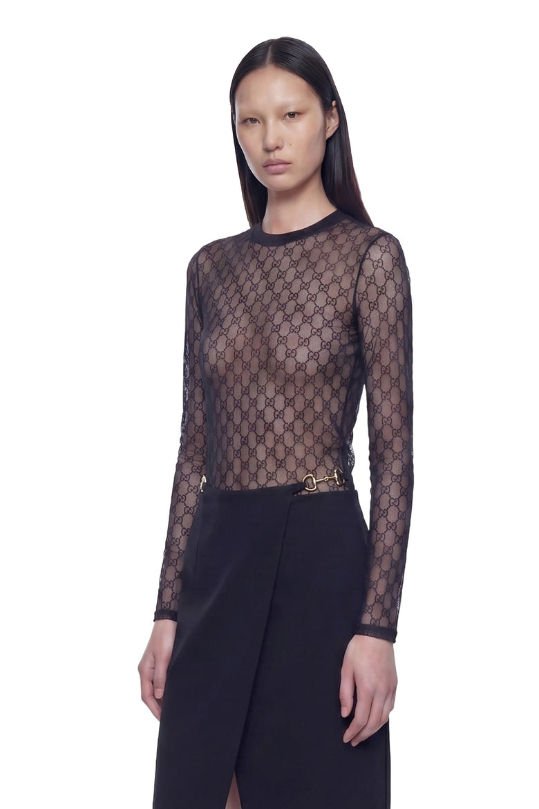 
              GUCCI GG Stretch Lace T-Shirt woman
            