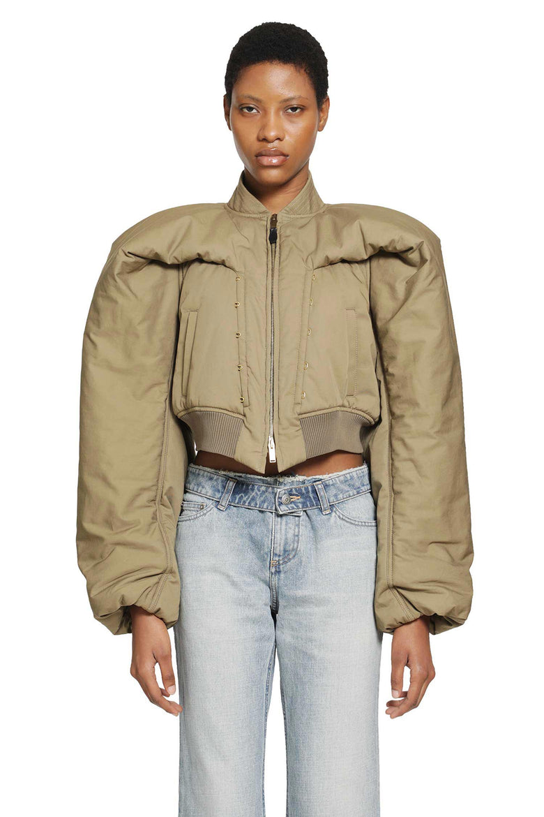 
              MCQUEEN Cropped Bomber Jacket woman
            